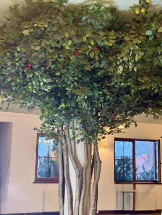 Drzewo jabłoni 280cm wysokości i Korona na 5m2 z owocami z koroną na suficie